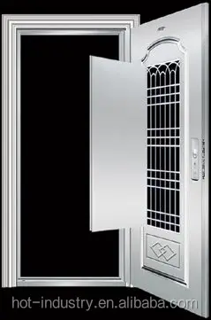 China stainless steel front wrought iron door with window