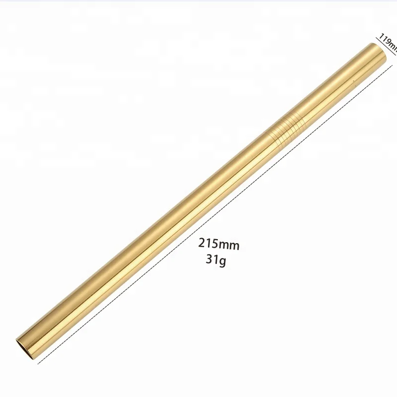 LFGB Approved Rainbow Colored Drinking Straw Stainless Steel Straight Bent Straw for Bar Party