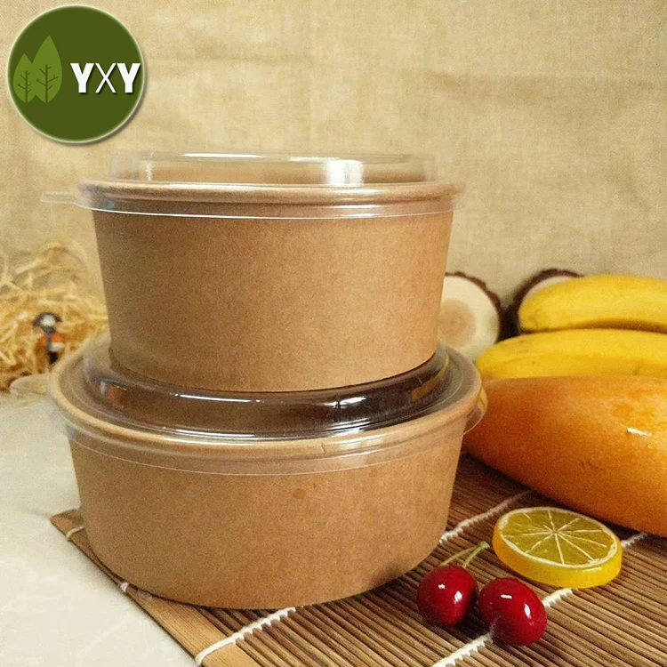 
High Quality Kraft PLA Paper Salad Bowl Disposable Biodegradable with Pla Lid 