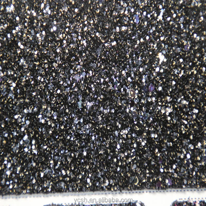 Black Chunky 0.8mm Pu Glitter Leather for Making Women Shoes,bags Shoes Material Woven High Quality Shoes and Bags