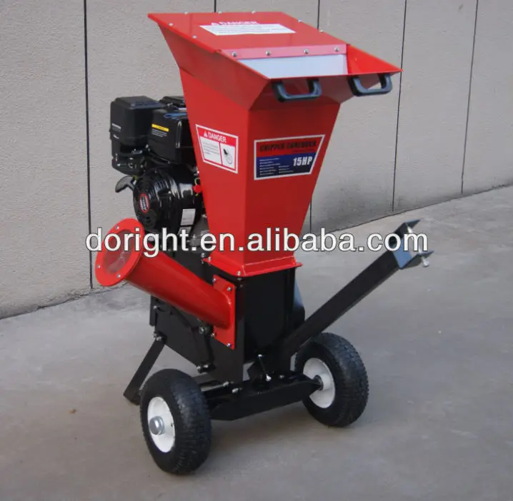 OEM Commercial wood chipper 15hp Petrol Engine Drum Wood Chipper Shredder Machine