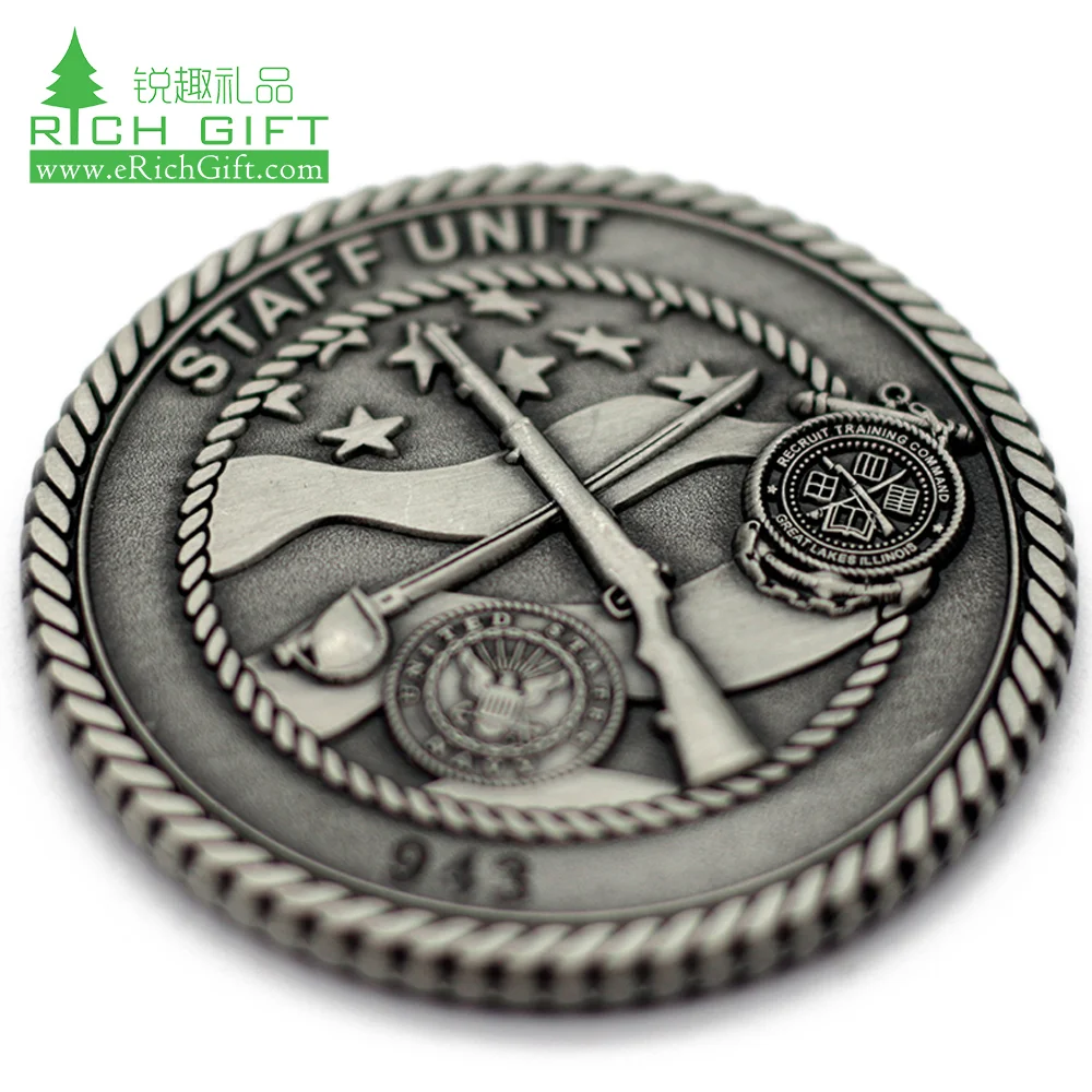 Personal unique design antique ancient blank gold brass nickel round custom copper challenge coins for souvenir