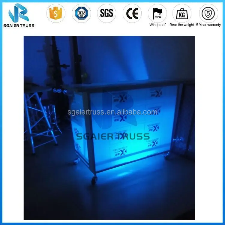 Sgaier LED Lighted Portable Bar on Wheels