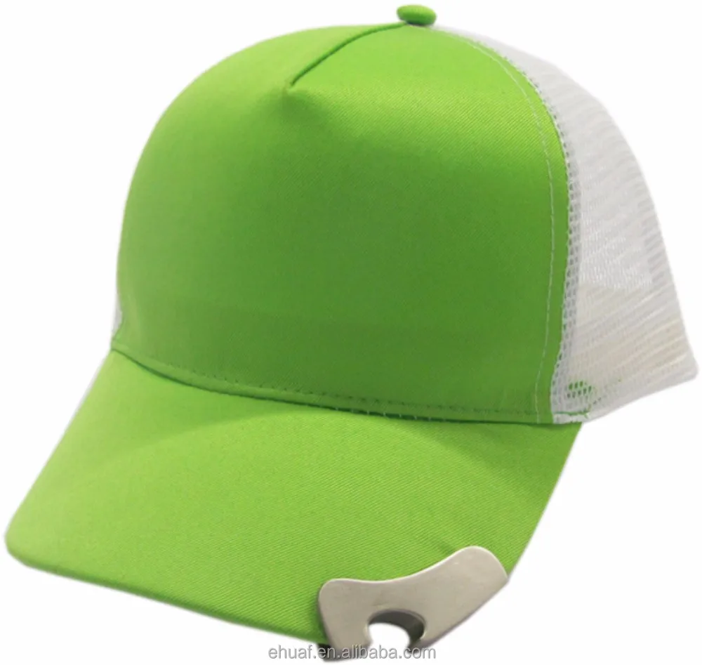 Hot selling custom cotton mesh  men bottle opener trucker hat baseball cap