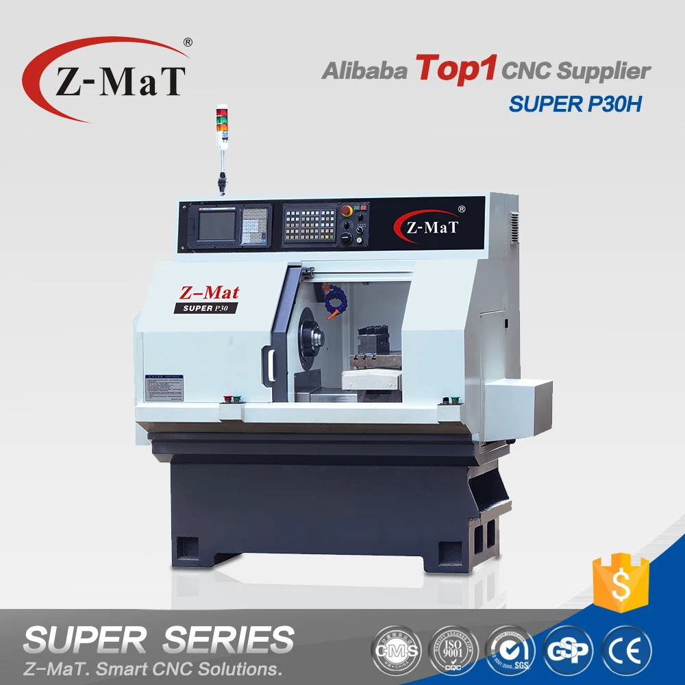 Cnc Lathe Machine Top1 Manufacturer Super Precision P30H Mini 2.2kw Flat Bed Lathe Automatic Horizontal Medium Duty 1.5 Years 30