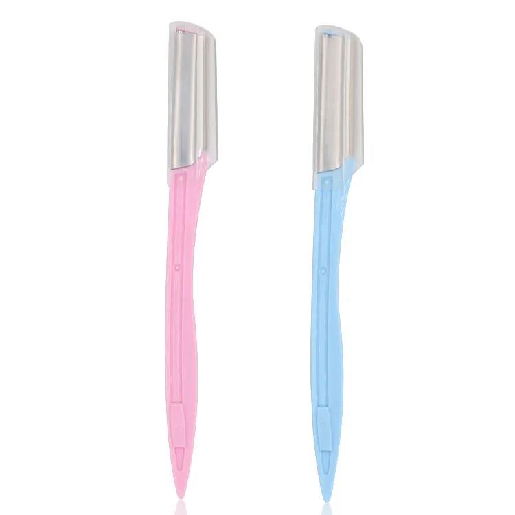 Professional solid eyebrow shaper makeup tools razor blades useful women stainless steel eyebrow razor