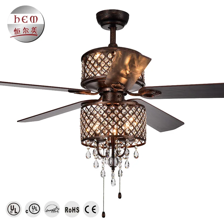 
Good price remote control factory manufacture crystal ceiling fans for sale 
