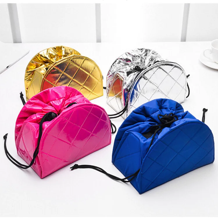 Fashion Portable Drawstring Lazy Makeup Pouch Cosmetic Toiletry Bag For Travel