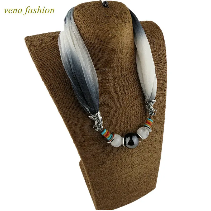 two tone new style together scarf and necklace