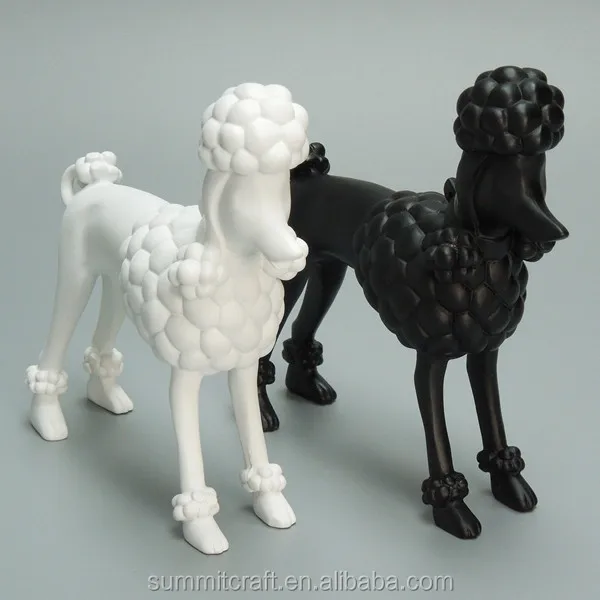 Custom resin standing poodle statue small dog figurine