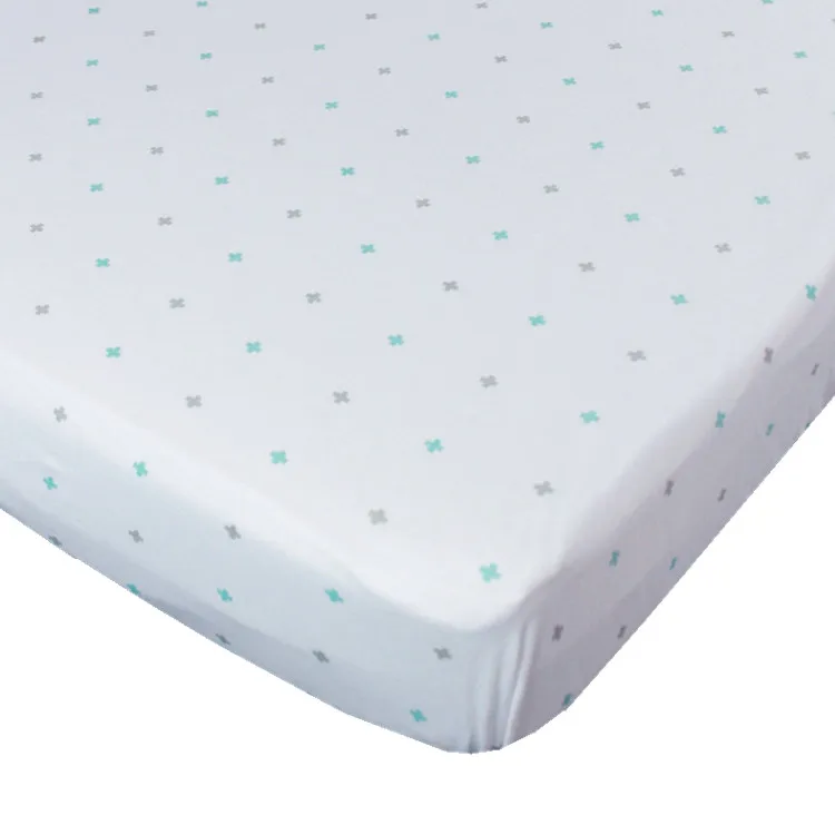 
2018 hot selling 100% jersey cotton baby fitted crib sheets 