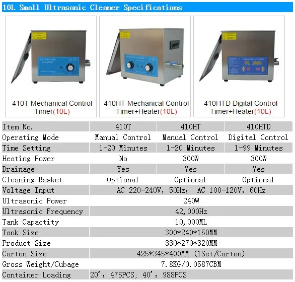 10L Ultrawave Cleaning Ultra Sonic Vibration Machine for Engine Parts 410T