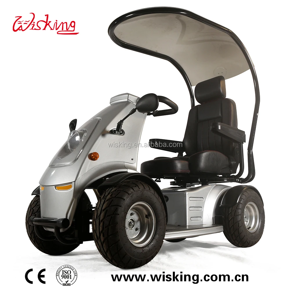 16 inch large wheel outdoor golf cart scooter with Sunny roof and golf rack range up to 70km