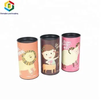 Latest New Design Paper Tube With Metal Lid Cardboard Round Box For Chinese Tea Gift Box