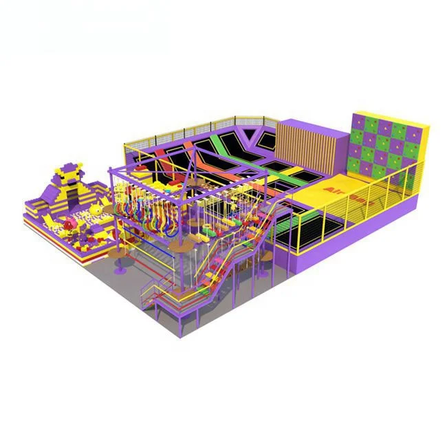 
Commercial mall plan jump trampoline park adult child indoor climbing wall trampoline park 