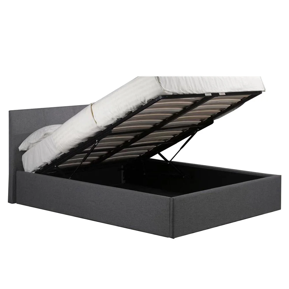 Hydraulic Lift Up Storage Upholstered Fabric Bed