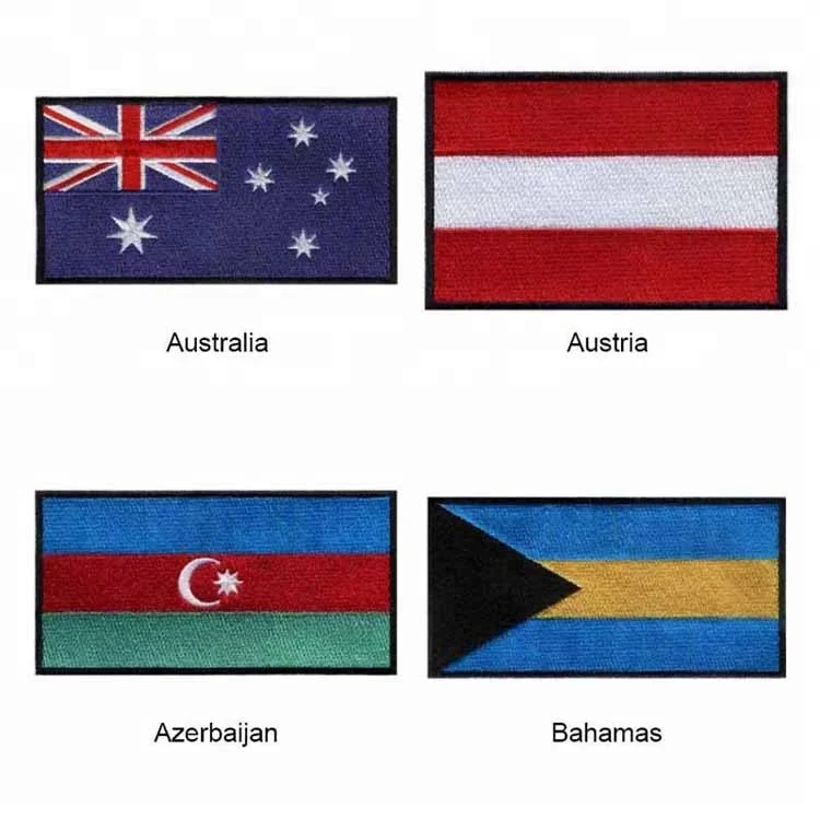 Supply 7.62 cm wide Afghanistan flag patch embroidered with heat cut border