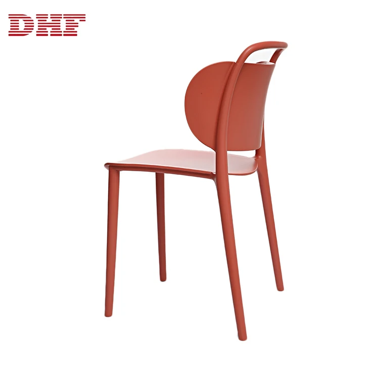DHF Low Price Modern Armless PP Red Plastic Chair For Living Room Furniture,Outdoor Chair,plastic dining chair
