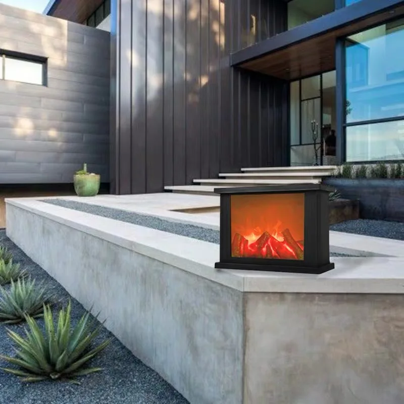
new style plastic indoor and outdoor decorative tabletop and hanging dancing moving emulational fireplace flame led lantern 