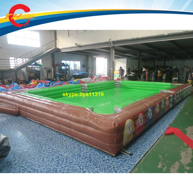 
8x5m pvc inflatable pool table/outdoor inflatable snooker football game field/inflatable human billiards table 