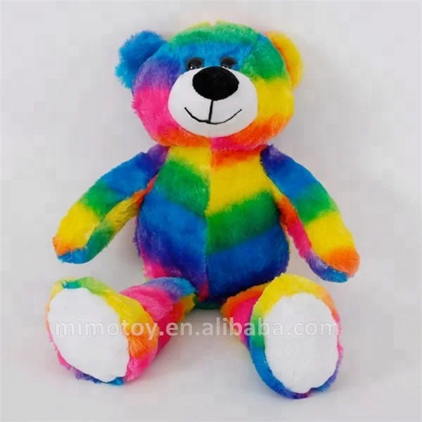 Beautiful Kids Cartoon Giant Plush Toy Rainbow Teddy Bear 2019 Valentine Gift Stuffed Animal Soft Plush Toy Colorful Teddy Bear