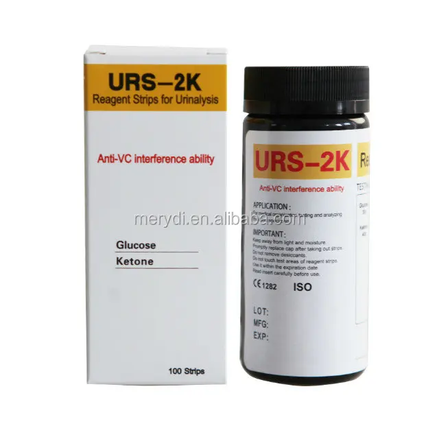 
Merydi 2 Parameter Urine test Strips URS-2K Test for Glucose and Ketone 