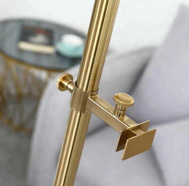 
modern graceful decorative golden metal LED floor lighting with marble holder 