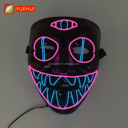Wholesale Light Up EL Wire Neon Blue Glow Mask Rave Halloween Mask Voice Active Purge Led Mask for Easter Day China Supplier