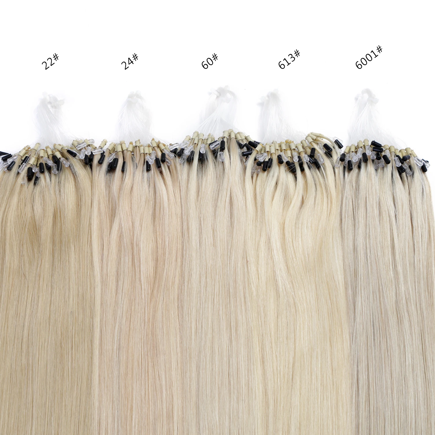 
K.SWIGS Loops Micro Ring Beads Human Hair Extensions 1g/s Silky Straight Human Hair 