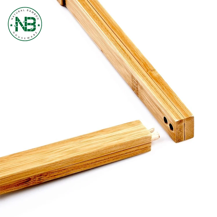 
Wall-Mount wooden Rack Stand Bamboo Towel Holder With 2 Rails 