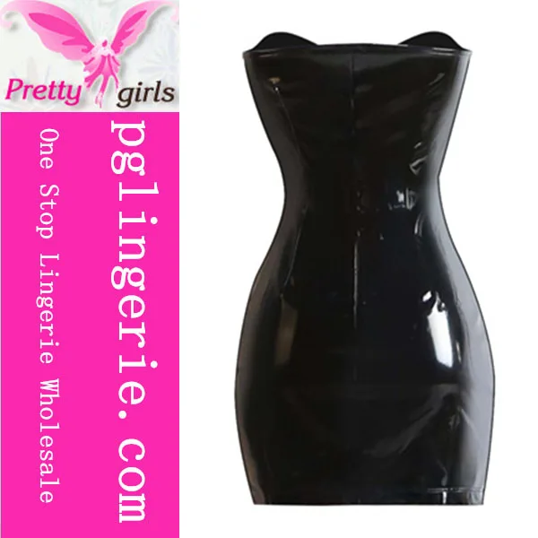 Яркое черное платье из ПВХ, женский кожаный корсет, кожаное нижнее белье на молнии, платье, корсет 2016