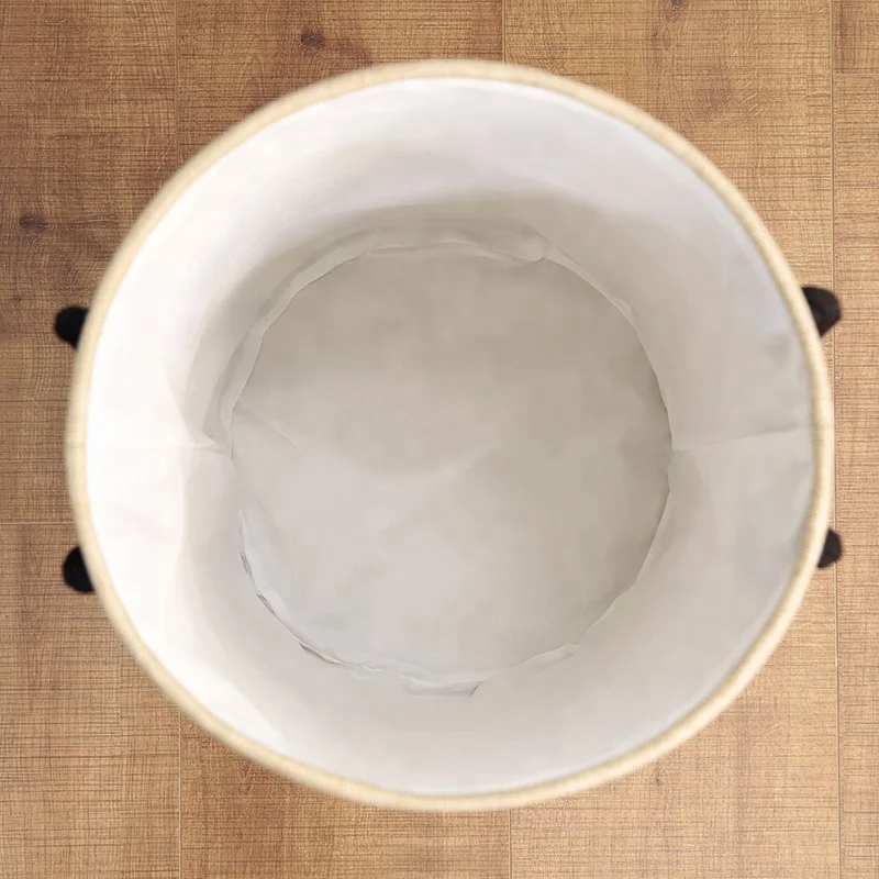 Top Quality Linen Fabric Folding Household Laundry Basket Stand