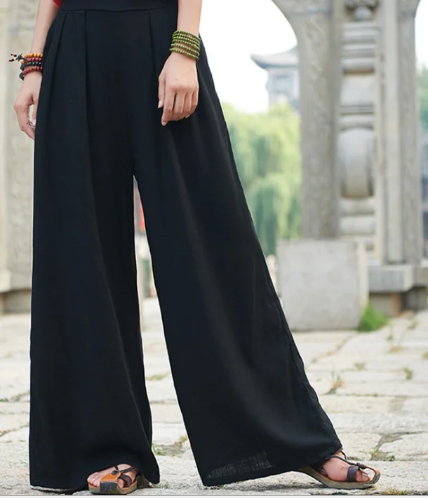 Zm80669a весна-лето 2019 хлопок и конопля Женская одежда для путешествий Йога женские широкие брюки