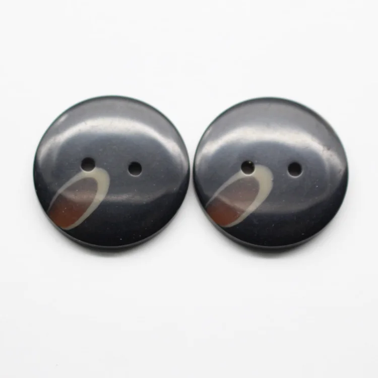 
resin material custom 4 hole black plastic buttons for coat 