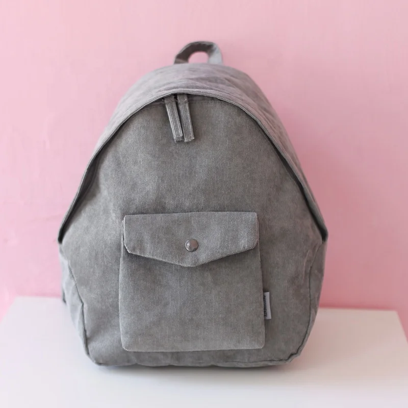 Mini Corduroy Backpack Women Fashion School Bags Shoulder Bag Lady Small Travel Kids Backpack