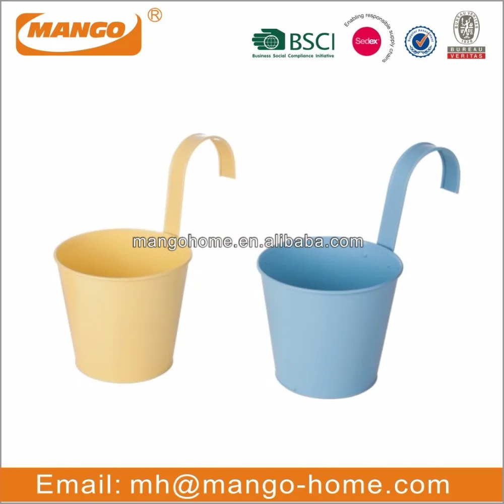 Colorful Metal Balcony Hanging Flower Pot