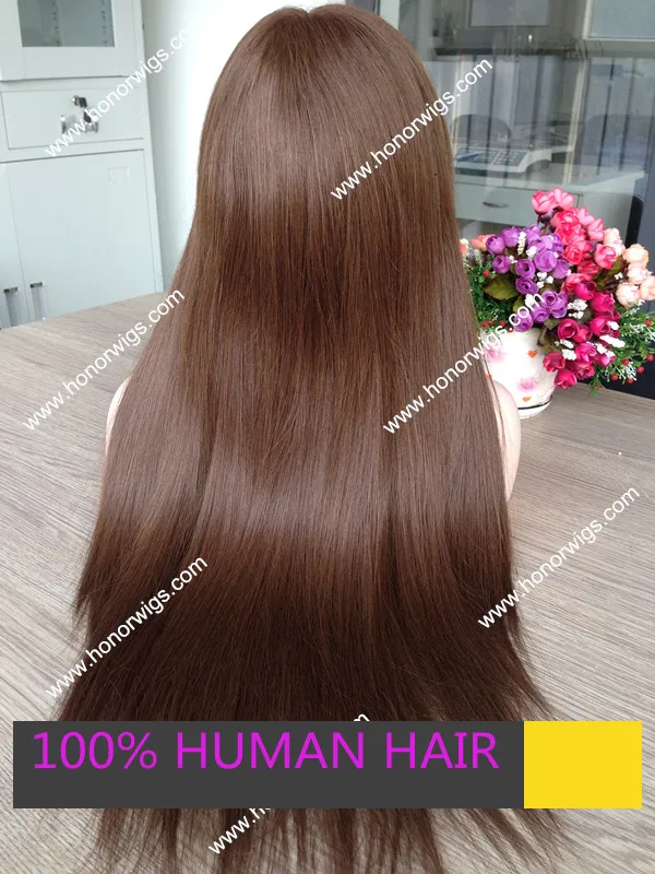 jewish wig 100% Chinese virgin hair silk top base JH51 #4 kosher wig light brown color 22inches big layer in stock