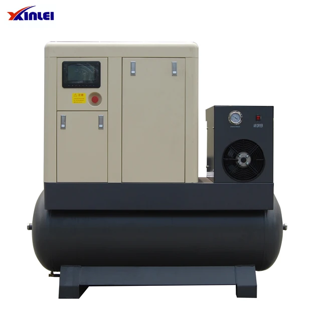 XLPMTD15A-Y 11Kw Oil Lubricant Air Screw Compressor Machine with Tank and Dryer 15Hp Variable Speed