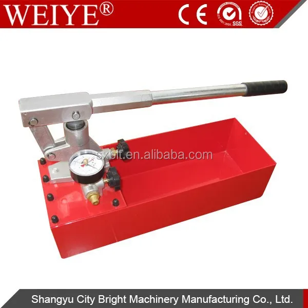 hydraulic manual water pressure test pump testing in pipes