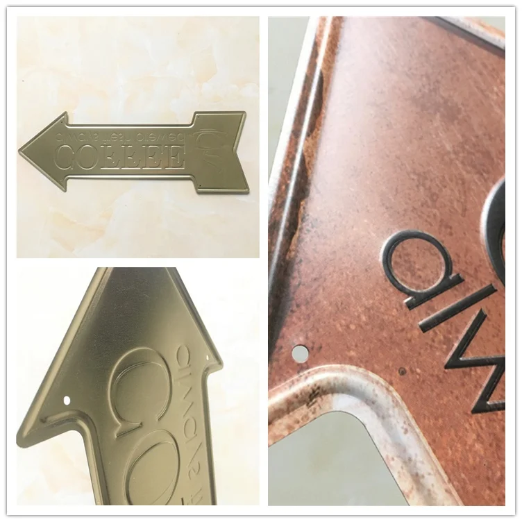 Горячая Распродажа! Автомобильный гараж, нефть, заправочная станция, знаки стрел, 3d тиснение, ретро, в форме стрелы, металлический налет, жестяной знак