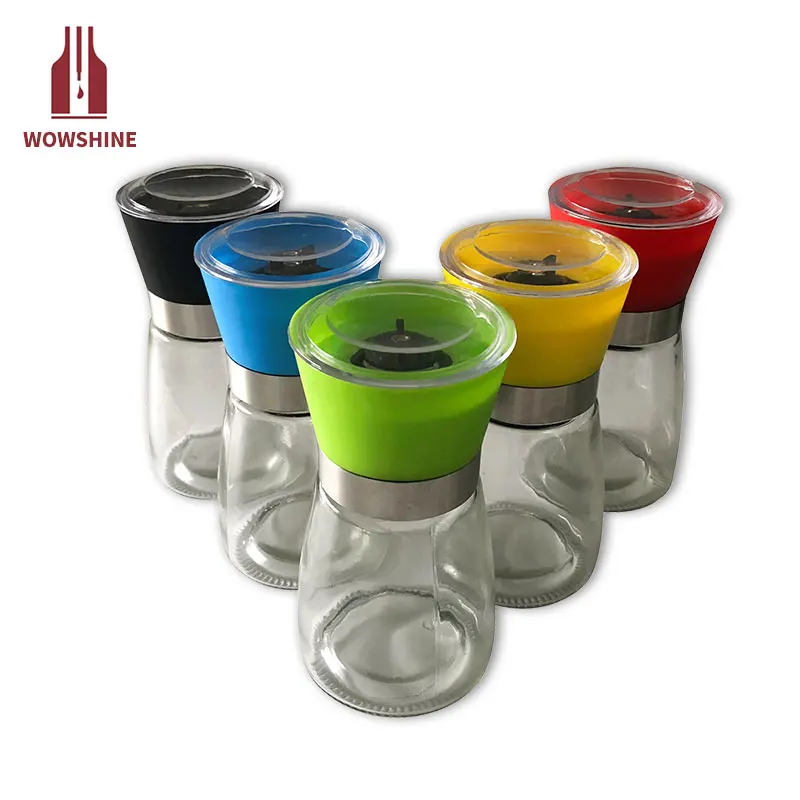 Salt and Pepper mill grinder Glass Pepper grinder Shaker Spice Salt Container Condiment Jar Holder New ceramic grinding bottles