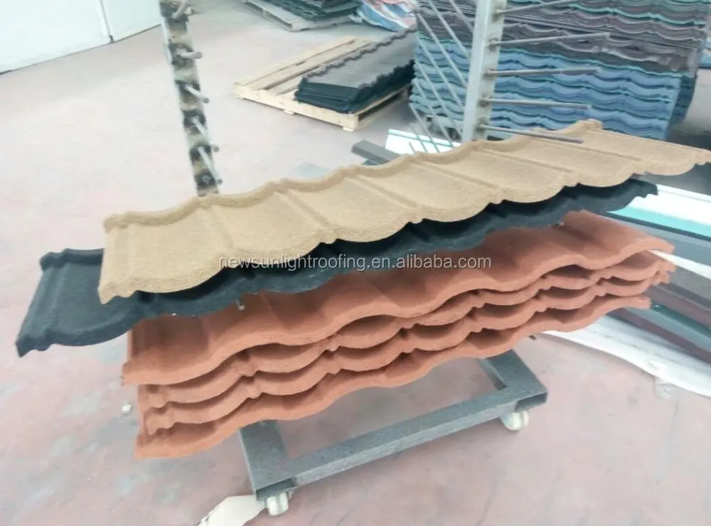 Kenya shingles type corrugated stone coated metal roof tiles
