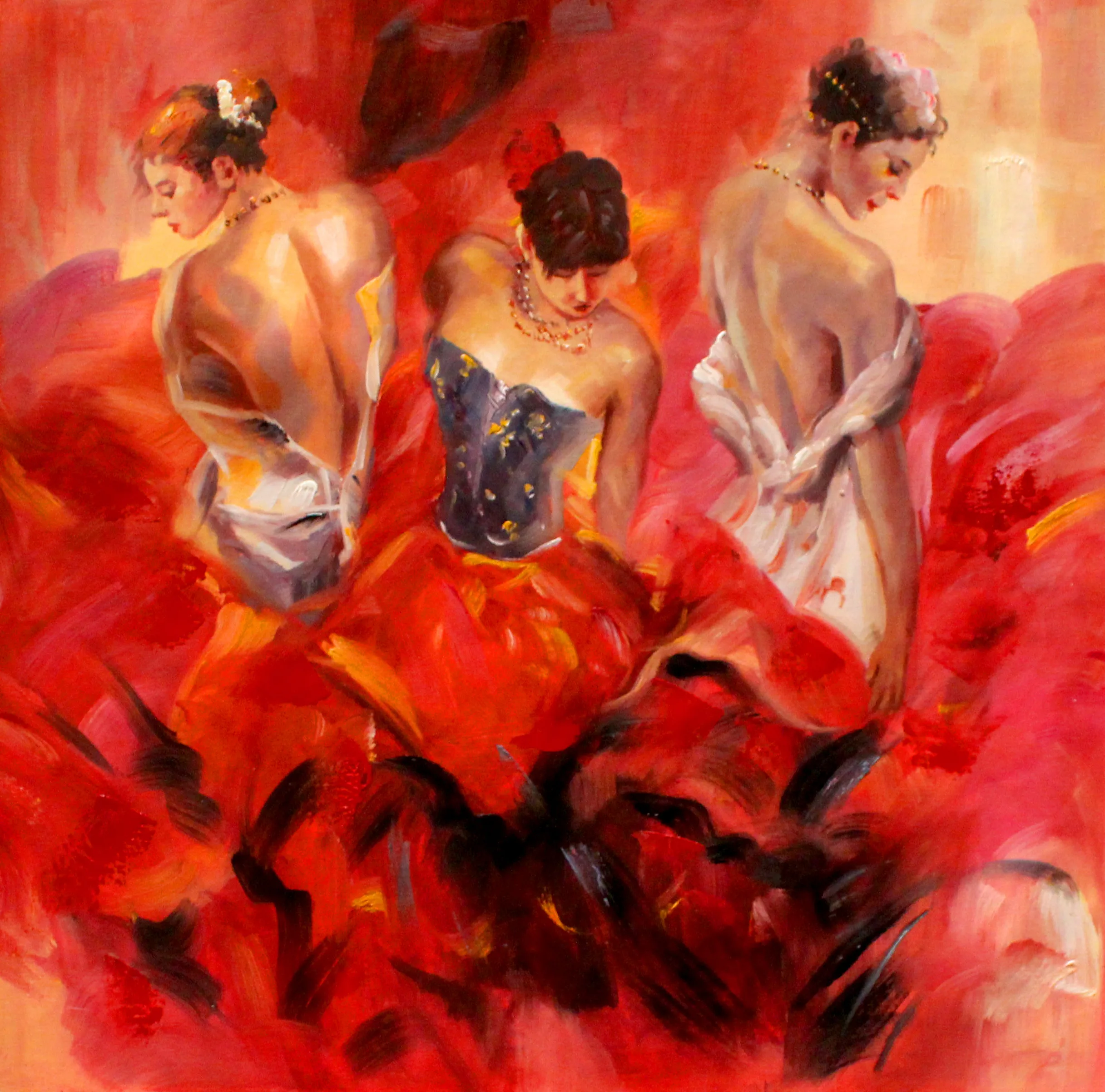 Abstract canvas wall met art china supplies handmade oil painting