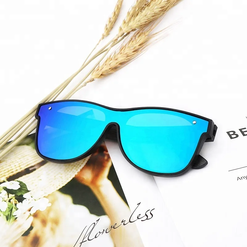 2022 Cheap Price Eyewear One Piece Lens Wooden Cat 3 UV400 Shades Polarized Sunglasses