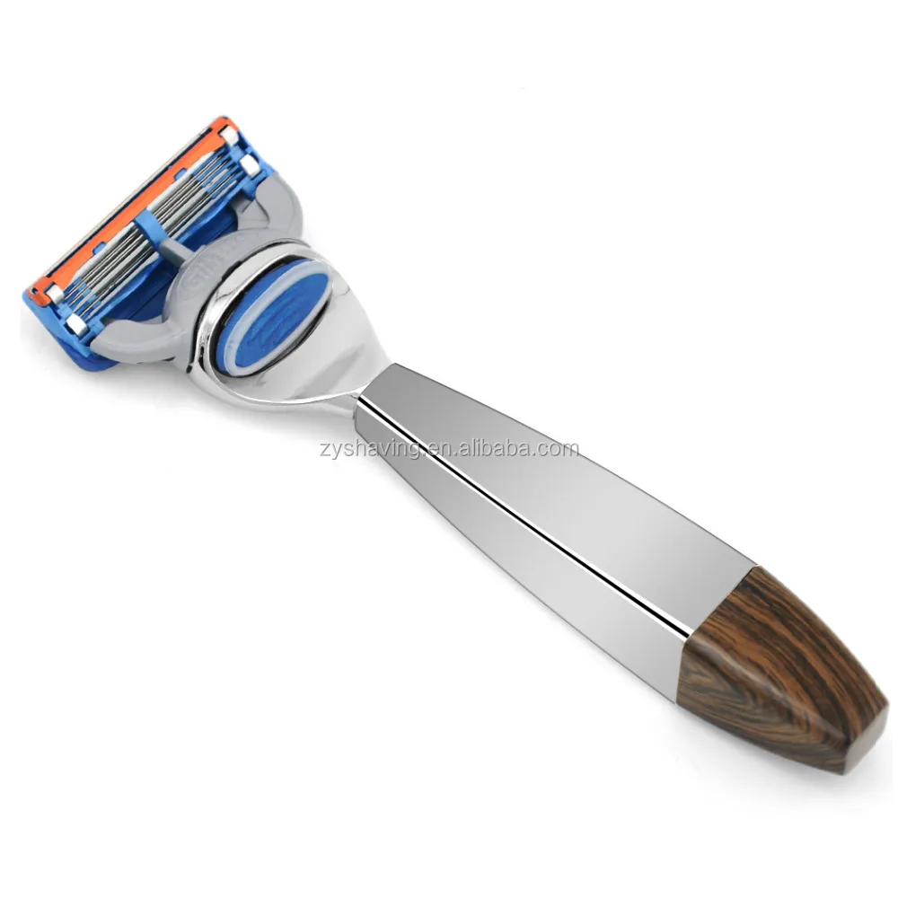 High quality Wood Pattern Alloy Handle 5 Blade Barber Shaving Safety Razor