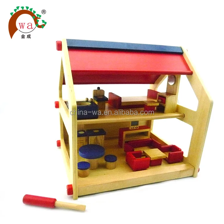 DIY Детский маленький деревянный игрушечный кукольный домик