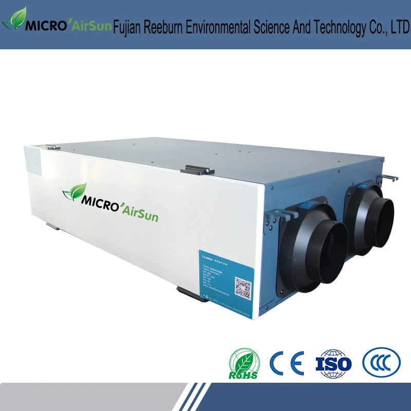 Super energy saving HVAC systems ceiling mounted heat recovery home ventilation