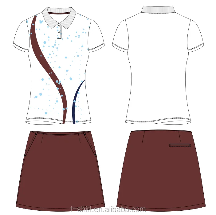 Женская футболка с короткими рукавами Топ 10 Поло Гольф рубашка и юбка-шорты