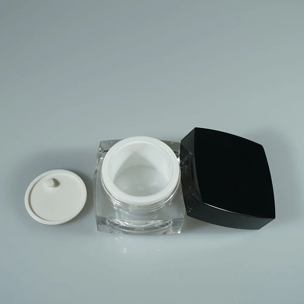 
Black square 5g 15g 30g 50g cosmetic jar plastic / eyeshadow jar / uv gel container 