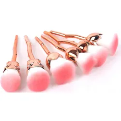 6pcs Rose Flower Makeup Brush Set for Face Powder Foundation Blush Brush Cosmetic Tools Golden Rainbow makeup brushes